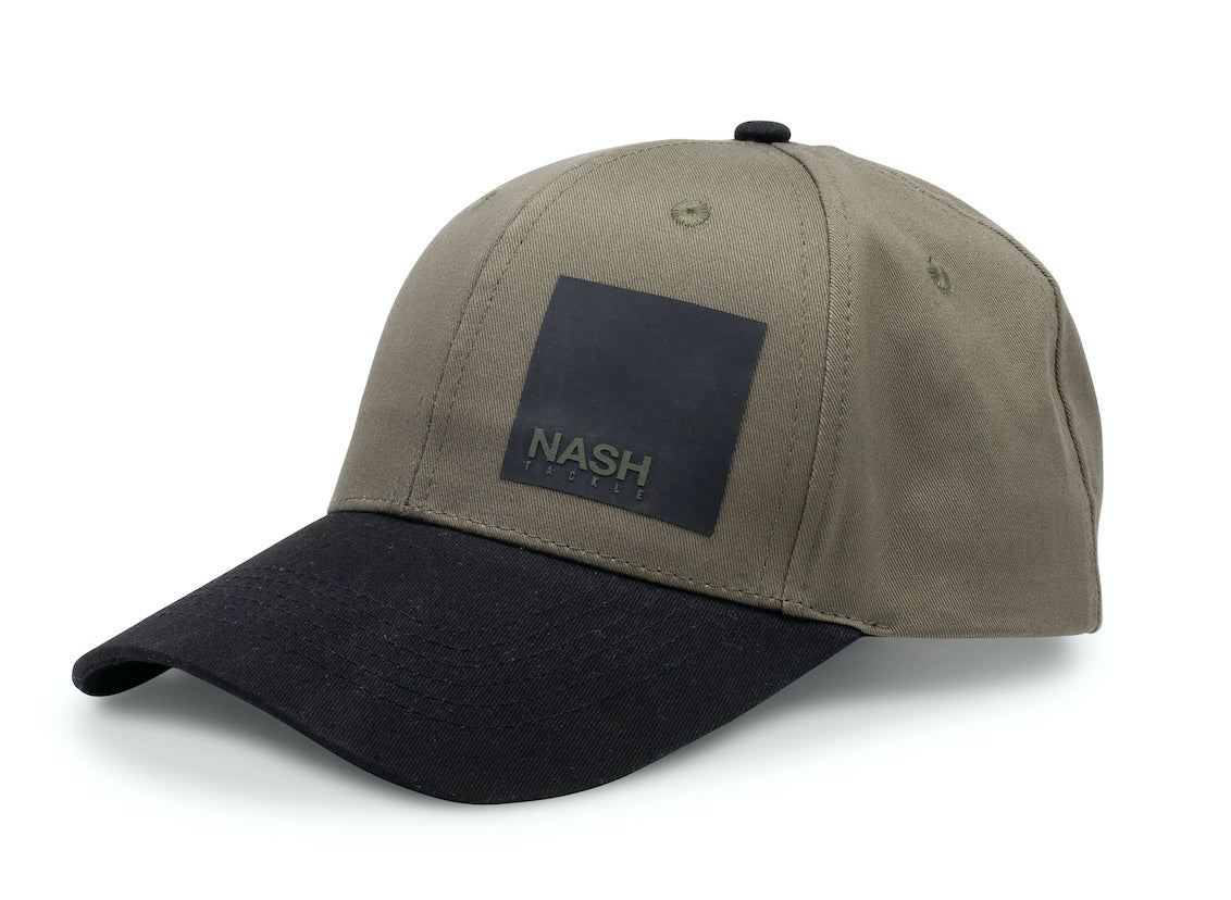 Square Print Baseball Cap Black