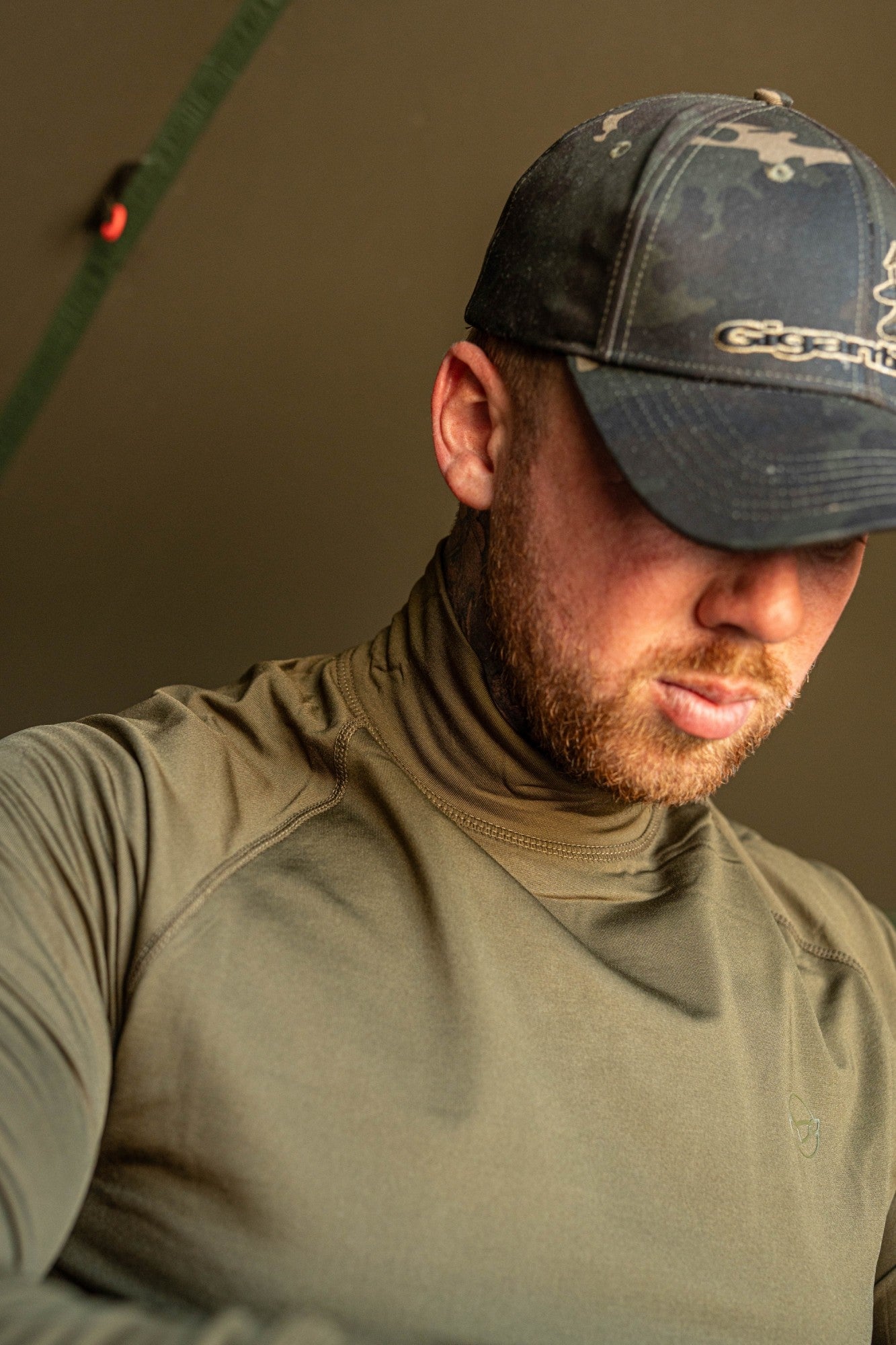Korda Mock Neck Thermal LS Shirt Dark Olive