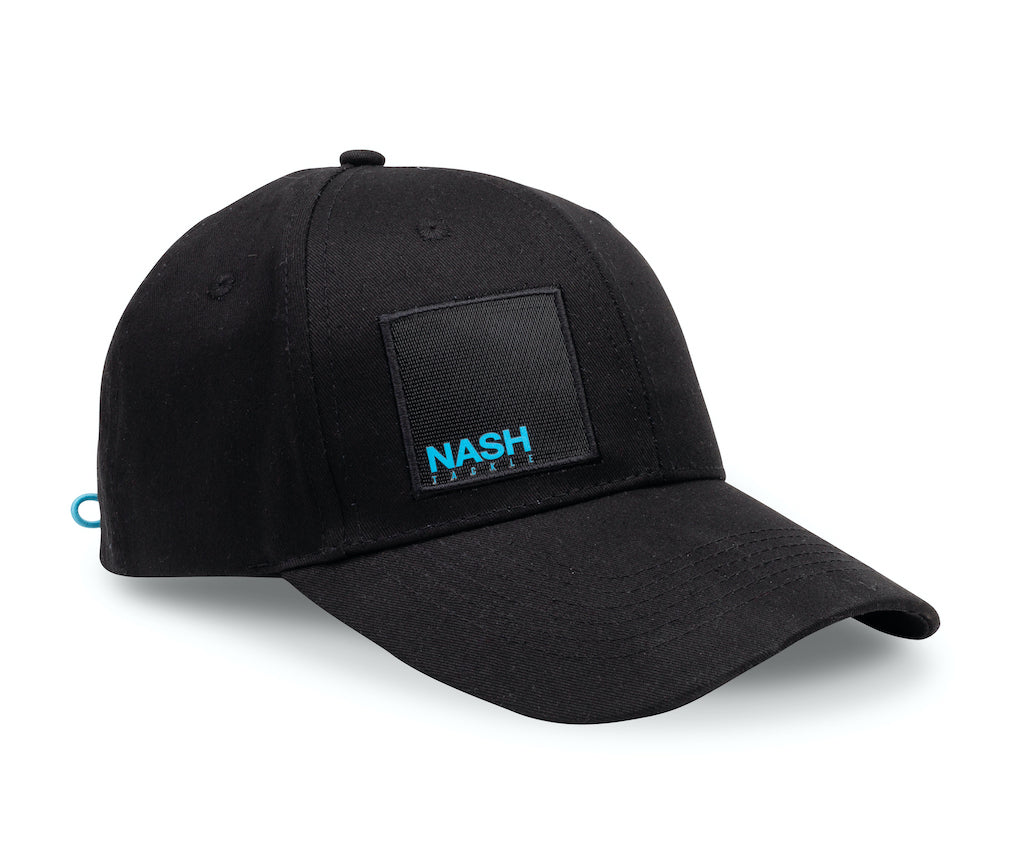 Square Print Baseball Cap Black