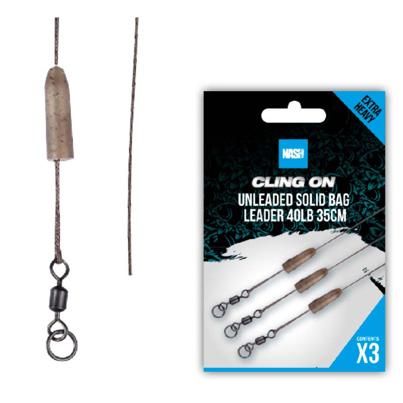 Nash Ready Tied Unleaded Solid Bag Leader 35cm