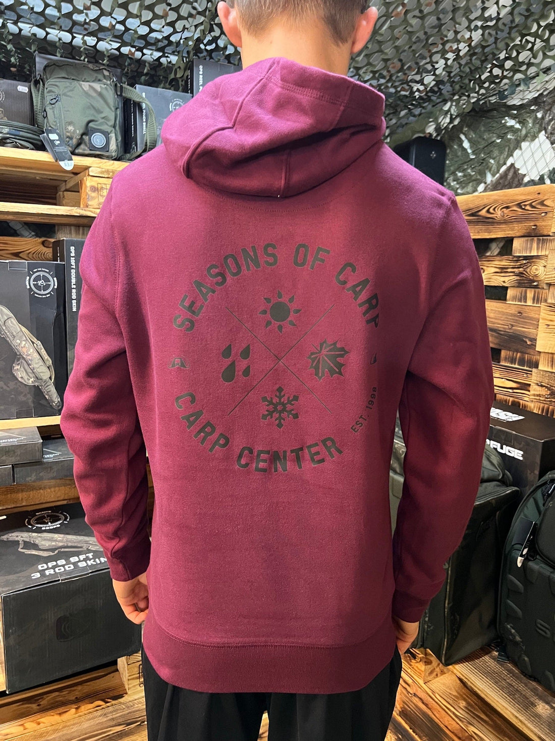 Carp Center Hoody Dark Cherry Season of Carp