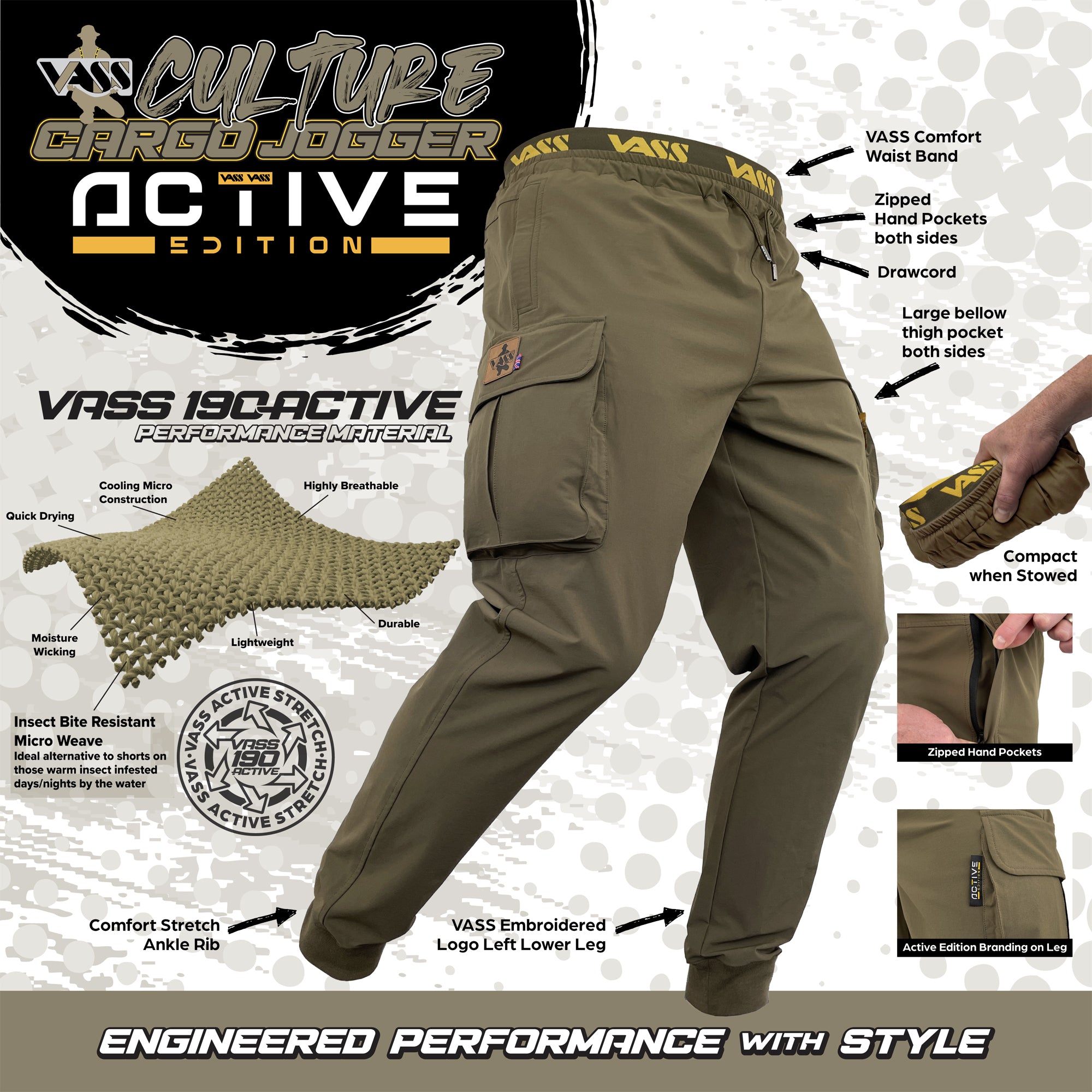 Vass Culture Cargo Jogger Active Edition Khaki