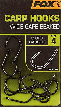 Fox carp hooks wide gape 6