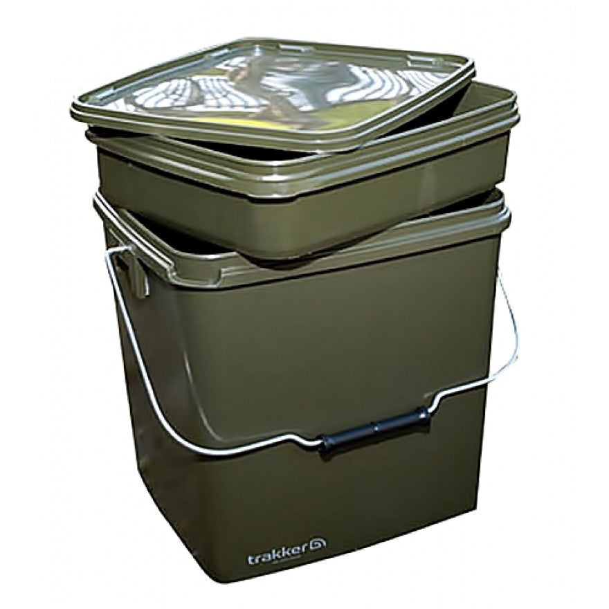 Trakker 13L Olive Square Bucket inc. Tray