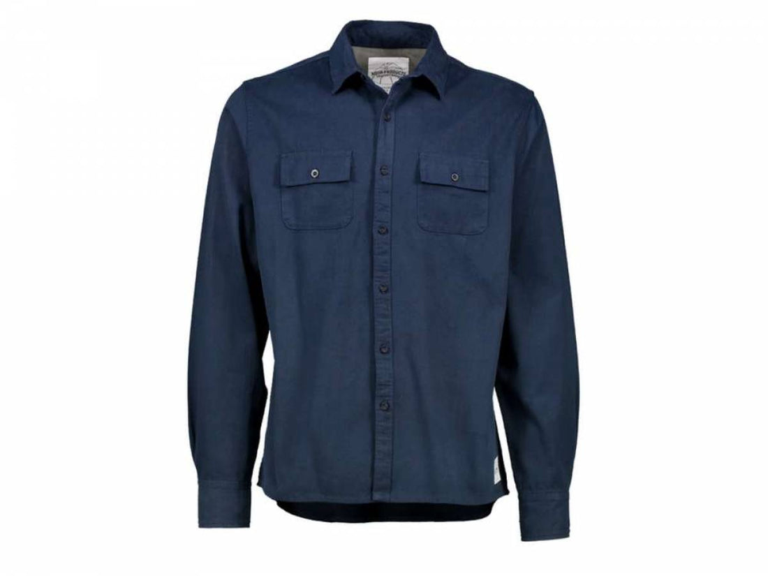 Long Sleeve Navy Twill Shirt S