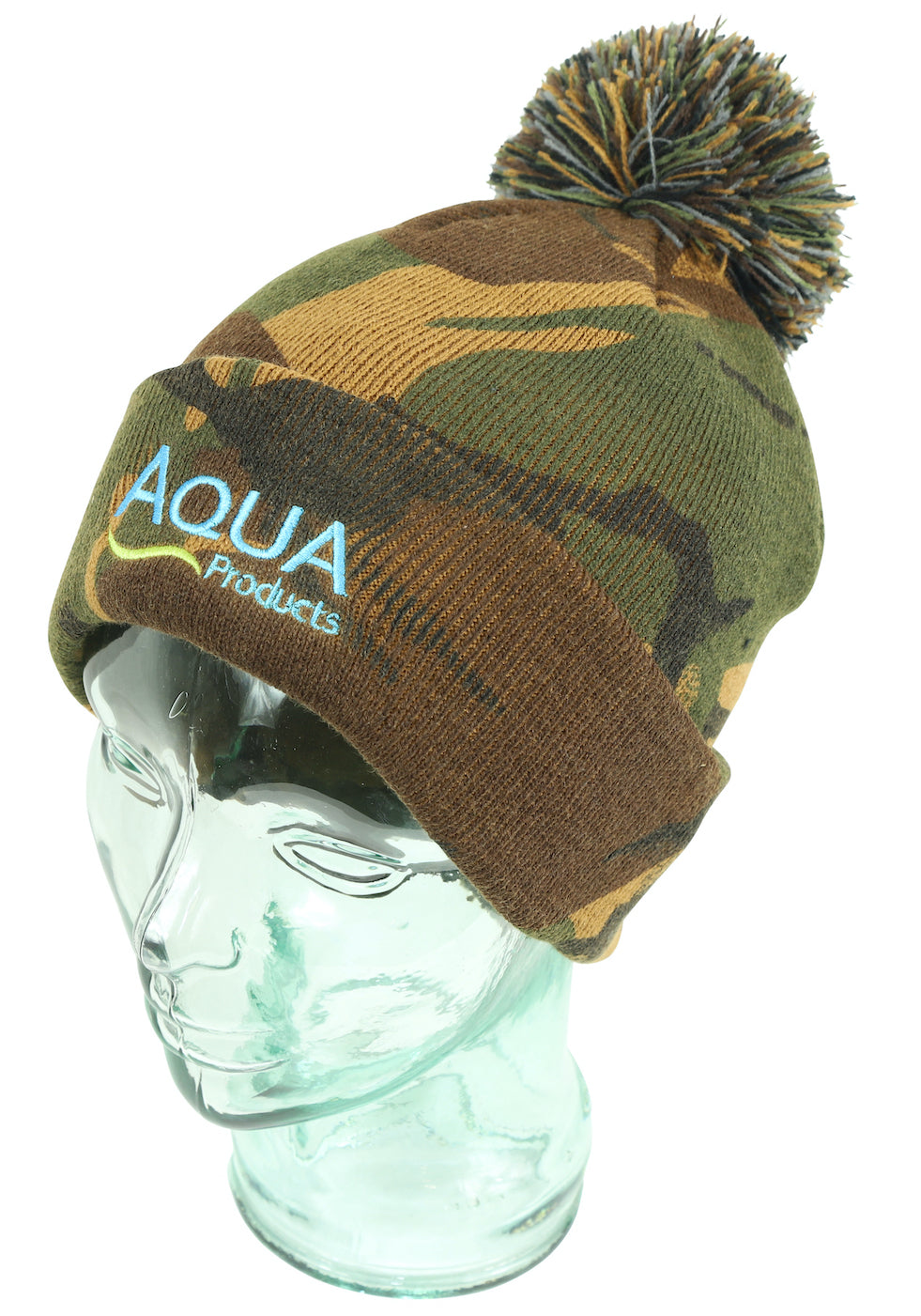 Aqua Camo Bobble Hat