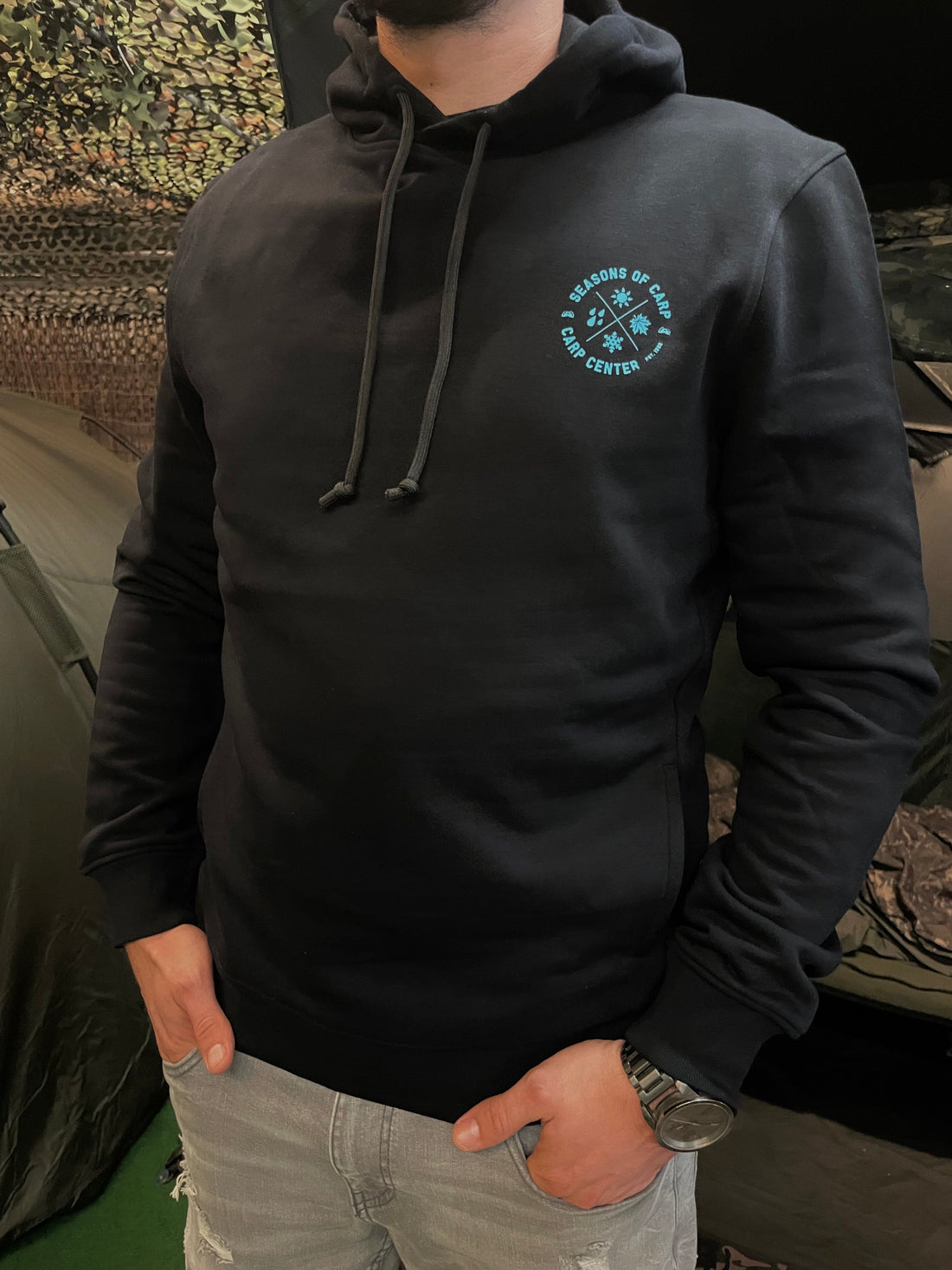 Carp Center Hoody Black/Turquoise Season of Carp