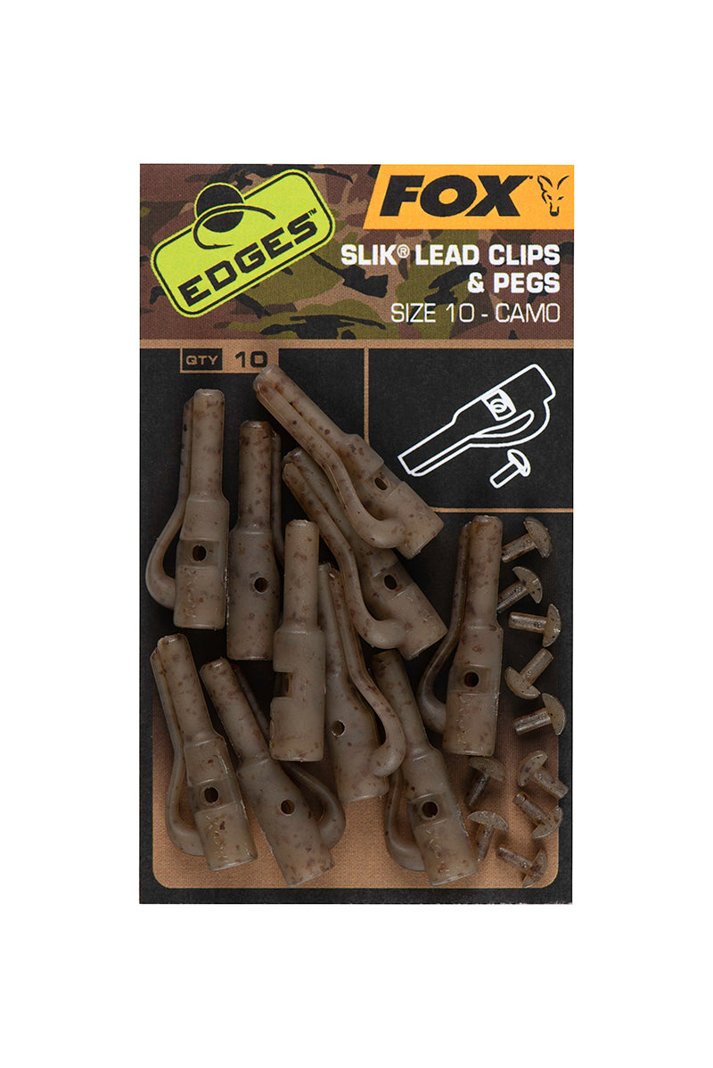 Fox Edges Camo Slik Lead Clips &amp; Pegs Size 10