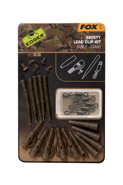 Fox Edges Camo Safety Lead Clip Kit Size 7