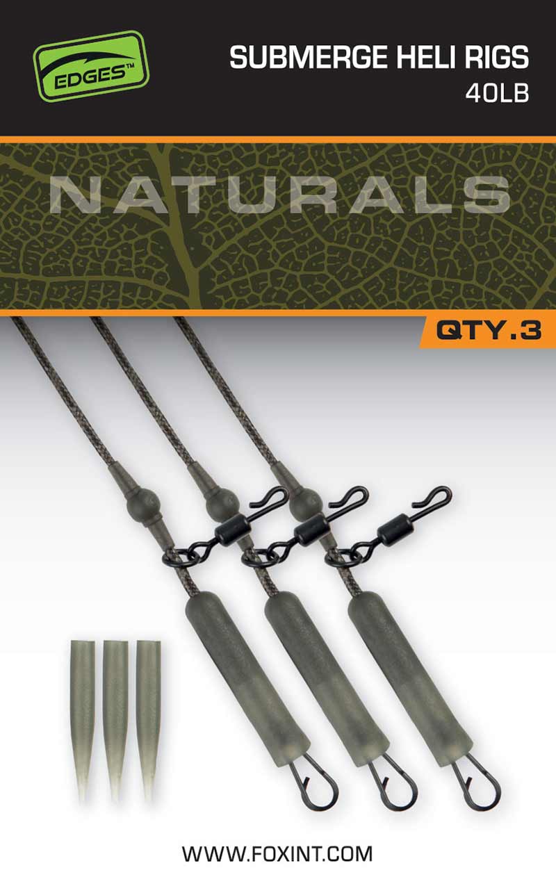 Fox Edges Naturals Submerge Heli Rig Leaders 40lb