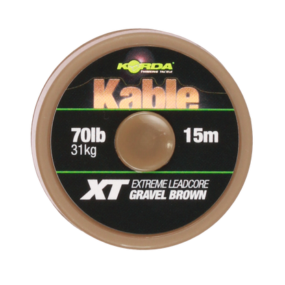 Korda Kable XT Extreme Leadcore 70lb 15m Brown