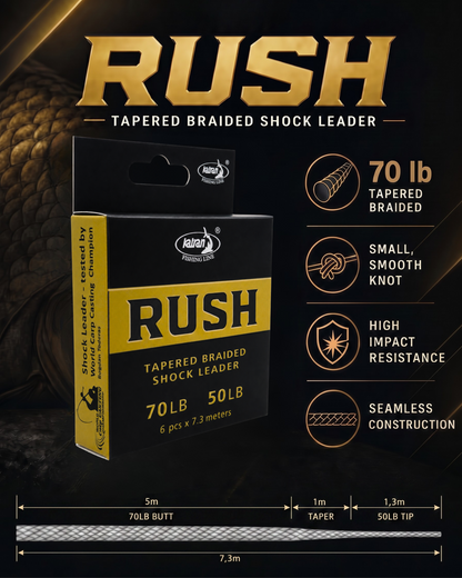 Katran Rush Tapered Braided Shock Leader 50-70lb