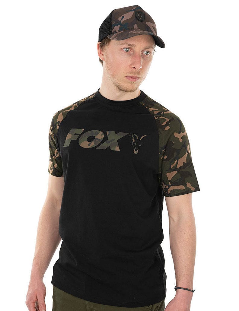 Fox Raglan Black/Camo Sleeves T-Shirt XLarge