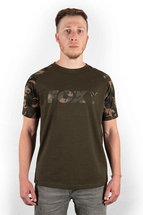 Fox Raglan Khaki/Camo Sleeves T-Shirt XLarge